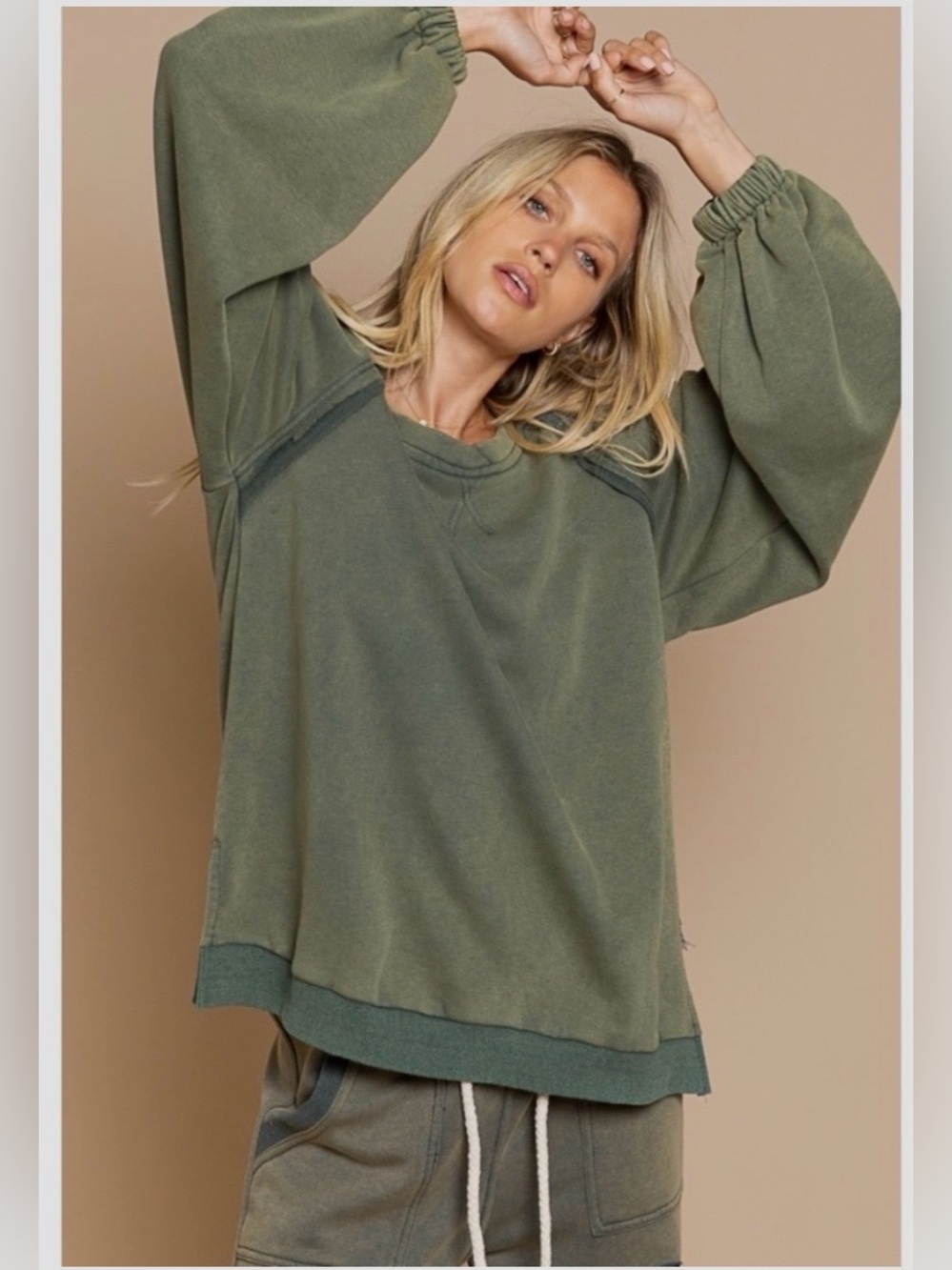 POL Crossed Paths Mineral Washed Pullover Sweatshirt. Size Medium